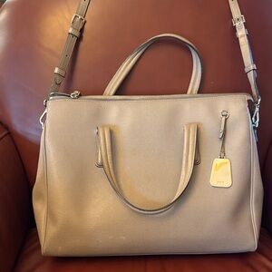 Tumi Tan Leather Shoulder Bag